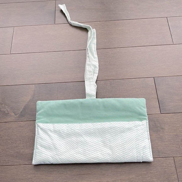 ETSY Women’s Seafoam Mint Green Chevron Makeup Bag, Glass Case, Purse, Pen Case - Picture 5 of 6